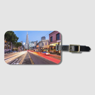San Francisco North Beach Motion Blur Traffic Luggage Tag