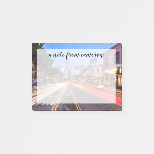 San Francisco North Beach Motion Blur Traffic Post-it Notes (Front)