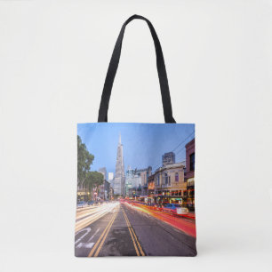 San Francisco North Beach Motion Blur Traffic Tote Bag