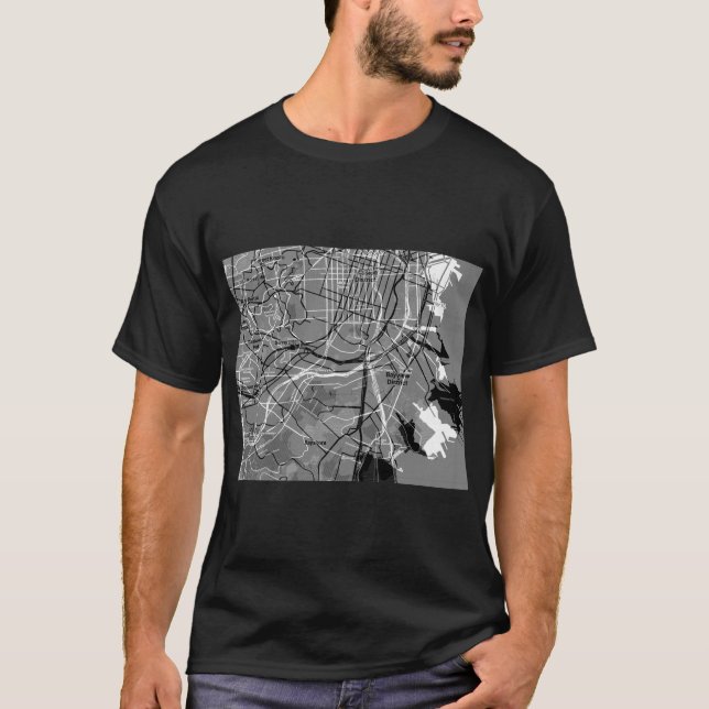San Francisco offset Toner map T-Shirt (Front)