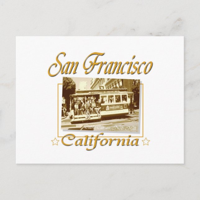 San Francisco Old Cable Car Postcard (Front)