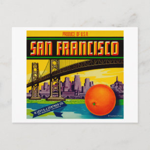 San Francisco Orange Label Postcard