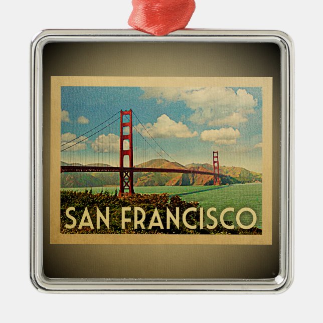 San Francisco Ornament Golden Gate Bridge Vintage (Front)