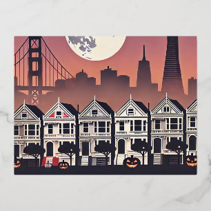 San Francisco Painted Ladies Foil Holiday Postcard