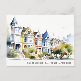 San Francisco Painted Ladies Landscape Travel Holiday Postcard