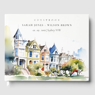 San Francisco Painted Ladies Landscape Wedding Guest Book