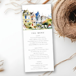 San Francisco Painted Ladies Wedding Menu Card