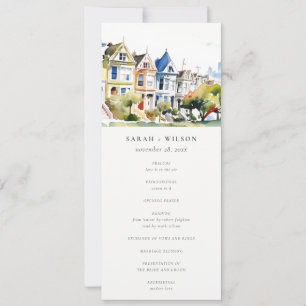 San Francisco Painted Ladies Wedding Program Invitation