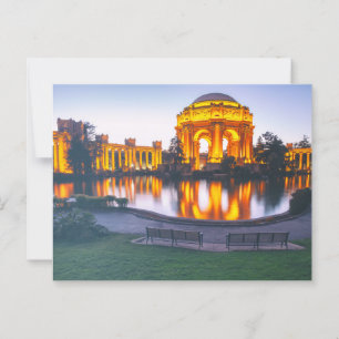 San Francisco Palace of Fine Arts Light Up at Dusk Postcard