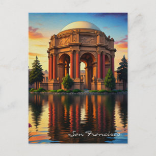 San Francisco Palace of Fine Arts Sunset Postcard
