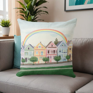 San Francisco Pastel Painted Ladies Cushion