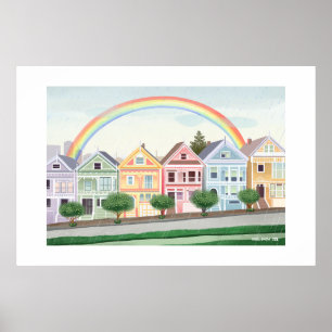 San Francisco Pastel Painted Ladies Large Print