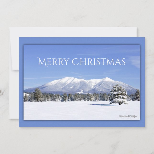 San Francisco Peaks Flagstaff Arizona Custom  Holiday Card (Front)