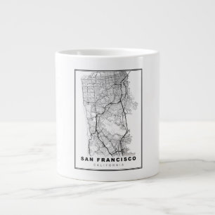 San Francisco Peninsula Map Large Coffee Mug
