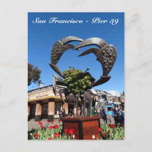 San Francisco Pier 39 Crab Statue Postcard