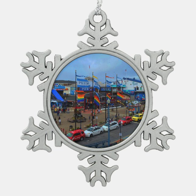 San Francisco Pier 39 Pride #1 Snowflake Ornament (Front)