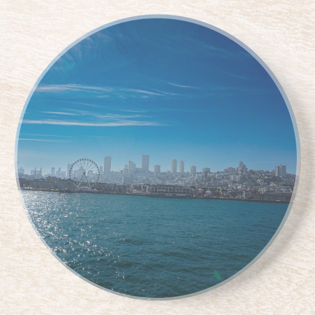 San Francisco Pier 39 Waterfront Photograph Coaster (Front)