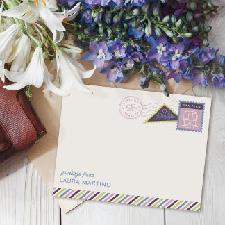 San Francisco Postage Stamps Stationery Note Card