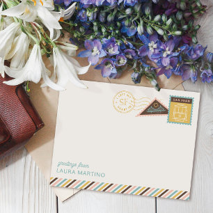 San Francisco Postage Stamps Stationery Note Card