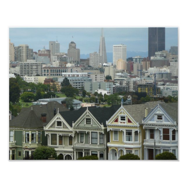 San Francisco Postcard Row City Scene Photography Photo Print (Front)