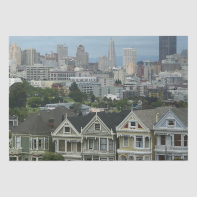 San Francisco Postcard Row City Scene Photography Tissue Paper (Front)
