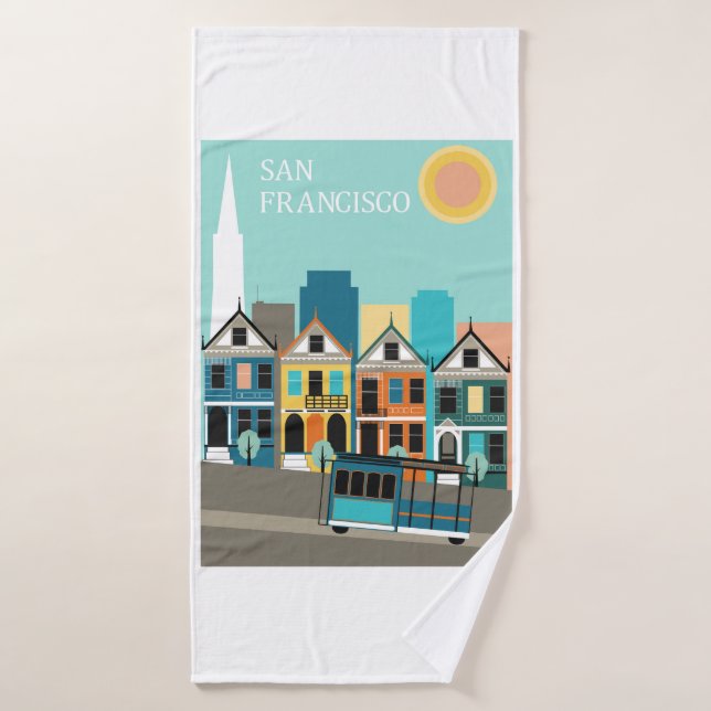 San Francisco Pretty Art Bath Towel (Bath Towel)
