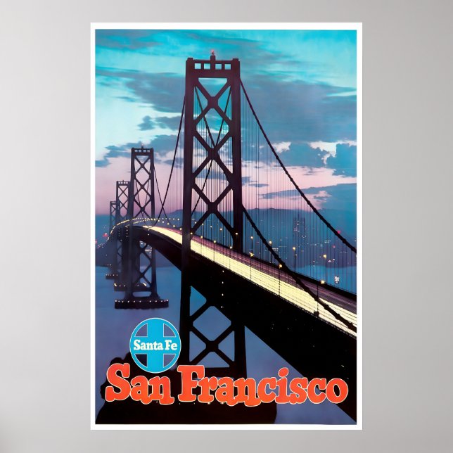 San Francisco Print Golden Gate Bridge Art Santa (Front)