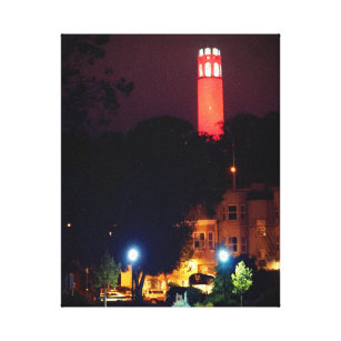 San Francisco Red Coit Tower Canvas
