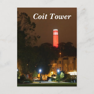 San Francisco Red Coit Tower Postcard