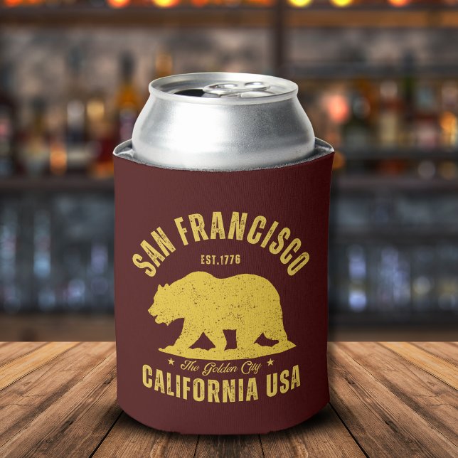 San Francisco Retro California Souvenir Can Cooler (Creator Uploaded)