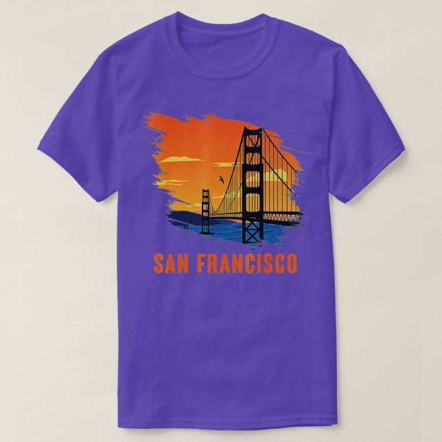 San Francisco Retro Golden Gate Bridge from Califo T-Shirt (Design Front)