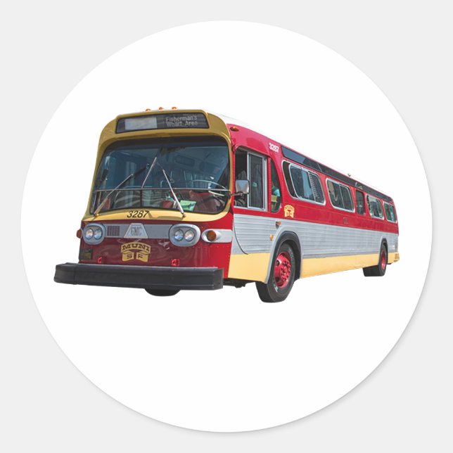 San Francisco Retro Muni Bus Sticker (Front)