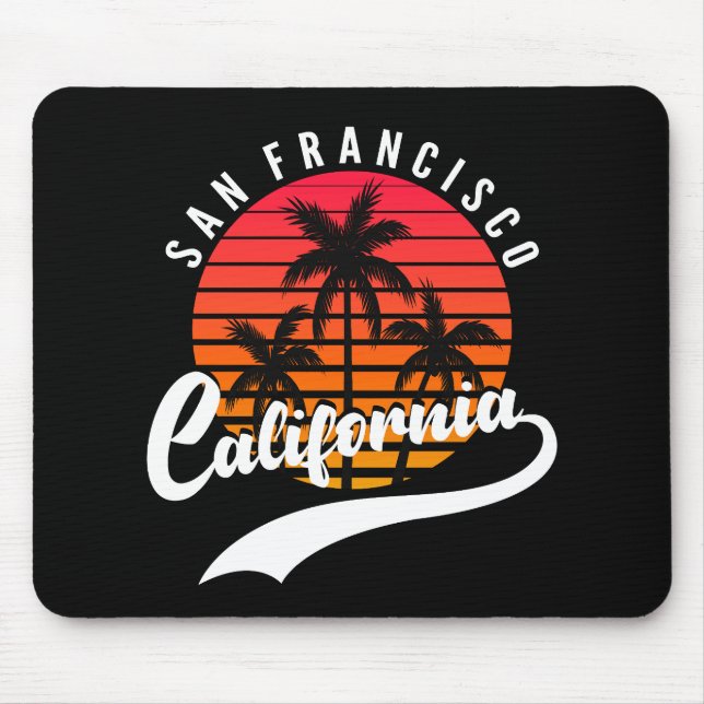 San Francisco Retro Sunset Mouse Pad (Front)