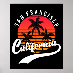 San Francisco Retro Sunset Poster