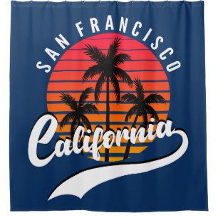 San Francisco Retro Sunset Shower Curtain