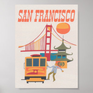 San Francisco Retro Vintage Travel Poster