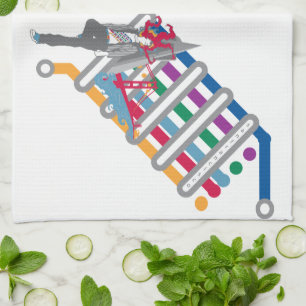 san francisco scene tea towel