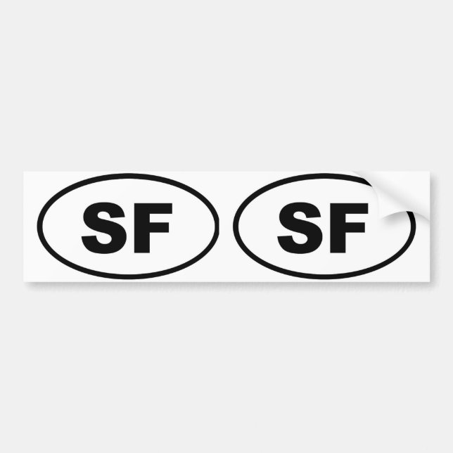 San Francisco SF Bumper Sticker (Front)