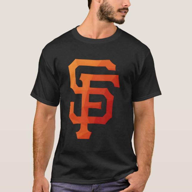 San Francisco Sf Orange Gradient Baseball Inspired T-Shirt (Front)