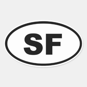San Francisco SF oval Oval Sticker