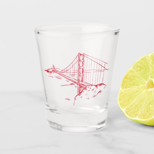 San Francisco Shot Glass w/ Golden Gate Bridge (Front)