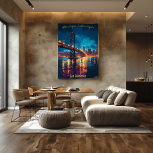San Francisco Skyline at Dusk Poster – Romantic