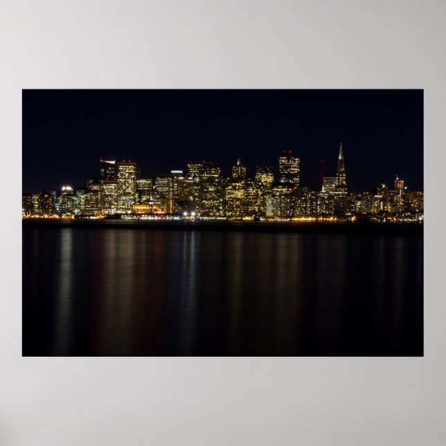 San Francisco Skyline at Night Wall Art (Front)