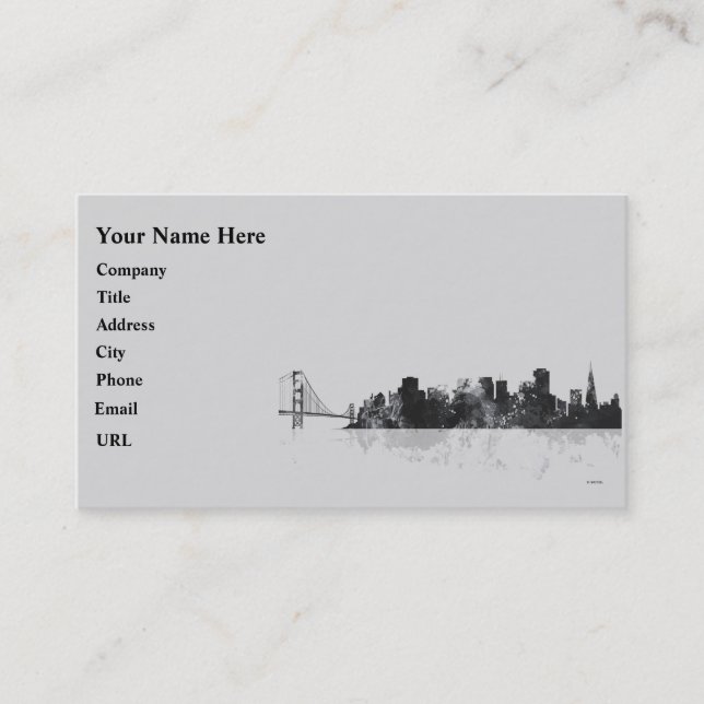 SAN FRANCISCO SKYLINE BUSINESS CARD (Front)