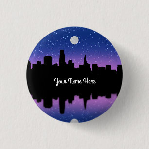 San Francisco Skyline Drawing #1 Button