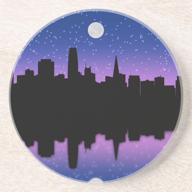 San Francisco Skyline Drawing #1 Coaster (Front)