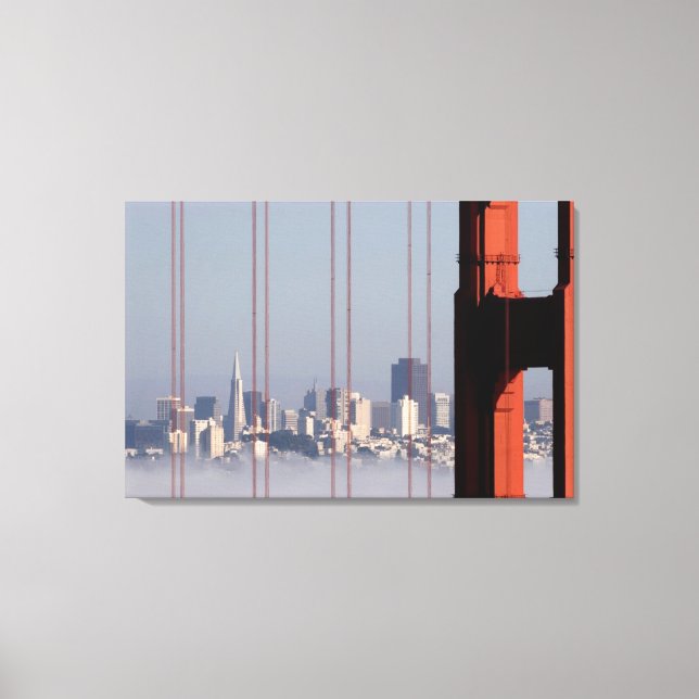 San Francisco Skyline from Golden Gate Bridge. Canvas Print (Front)