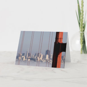 San Francisco Skyline from Golden Gate Bridge. Card