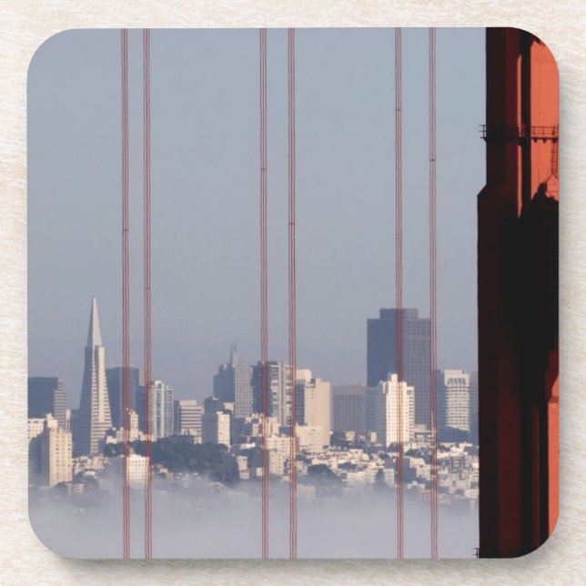 San Francisco Skyline from Golden Gate Bridge. Coaster (Front)