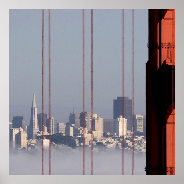 San Francisco Skyline from Golden Gate Bridge. Poster (Front)
